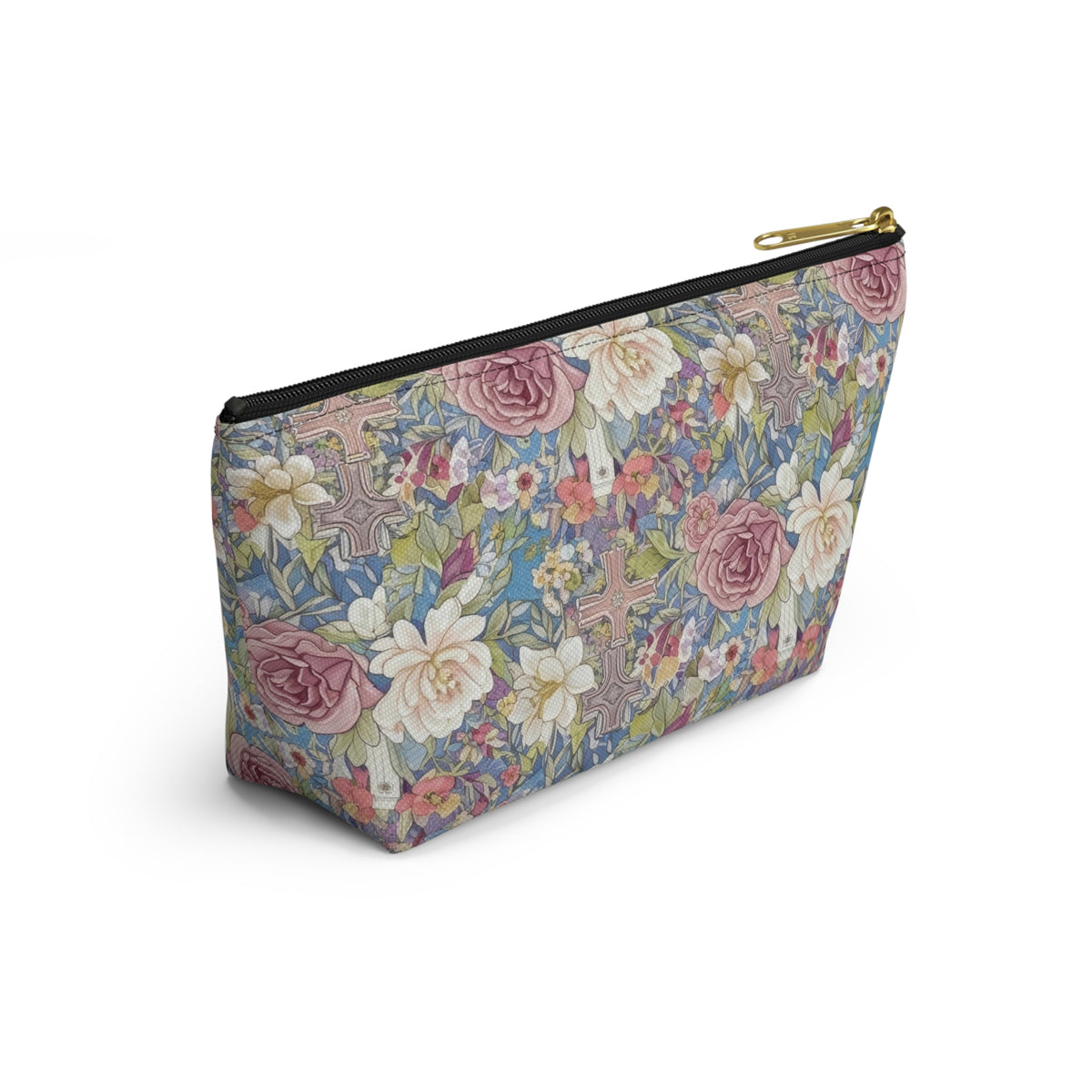 Accessory Pouch w T-bottom, Vintage, Floral, Christain