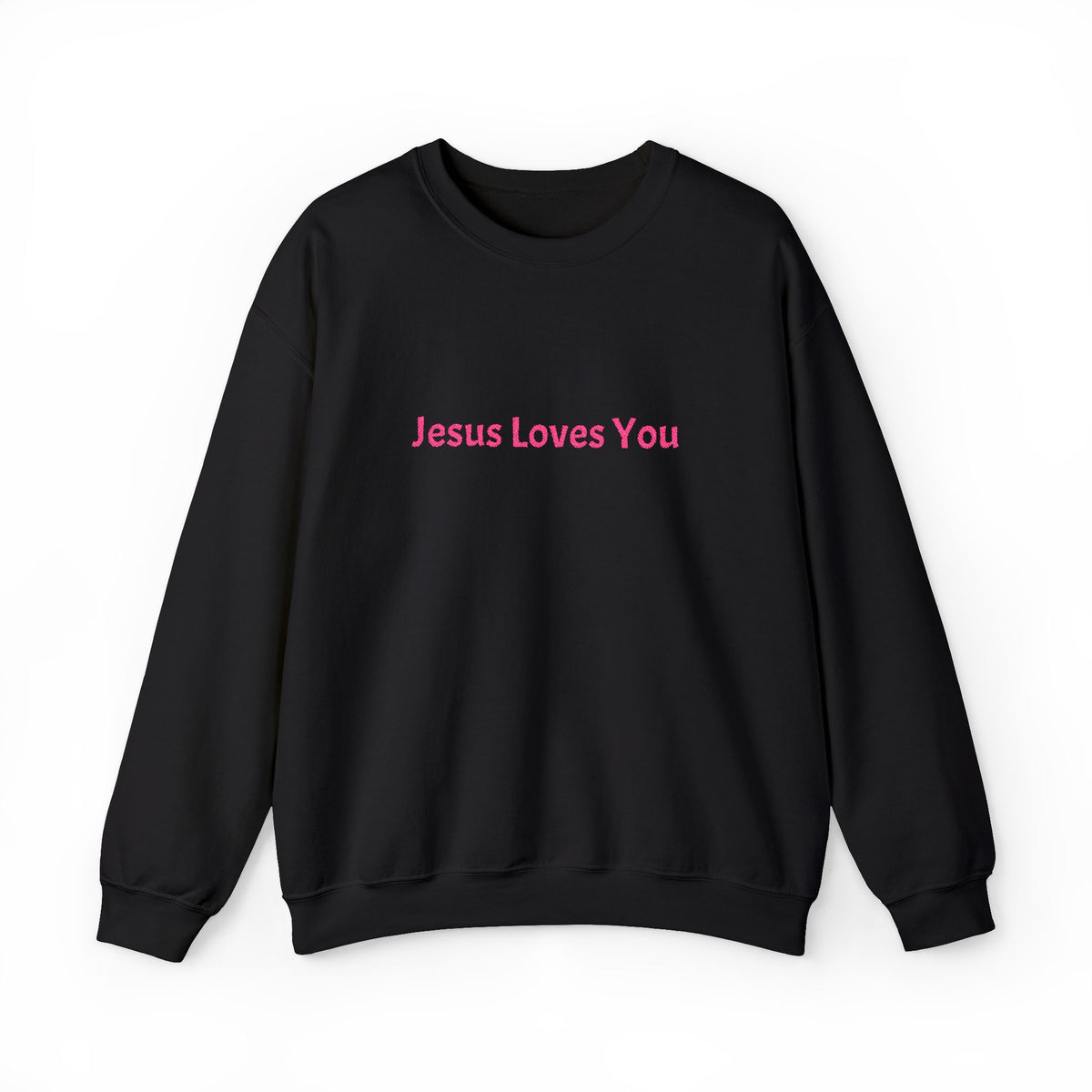 Jesus Loves You Embroidered Crewneck Sweatshirt | Religious Faith Tee, Christian Clothing