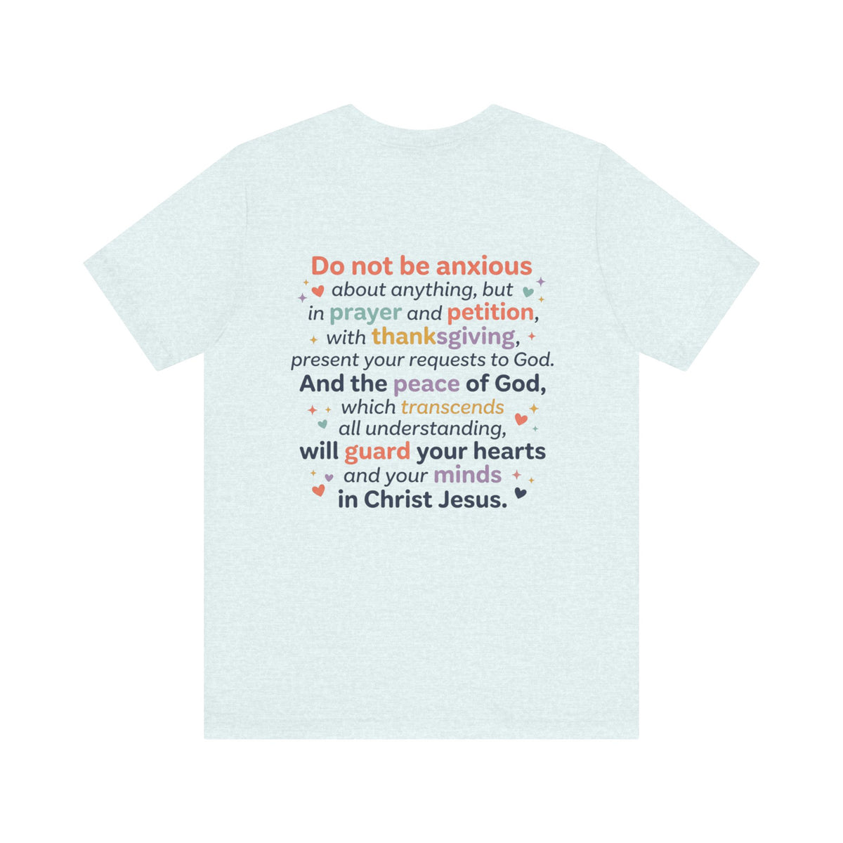Philippians 4:6-7 Scripture T-Shirt | Bible Verse Tee, Prayer and Thanksgiving Design