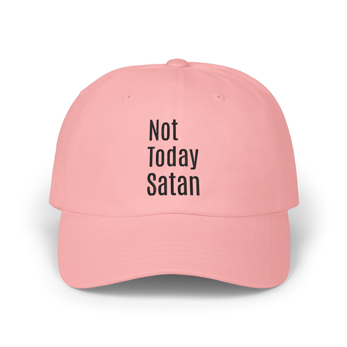Not Today Satan Dad Cap — Embroidered Cross Baseball Hat Christian