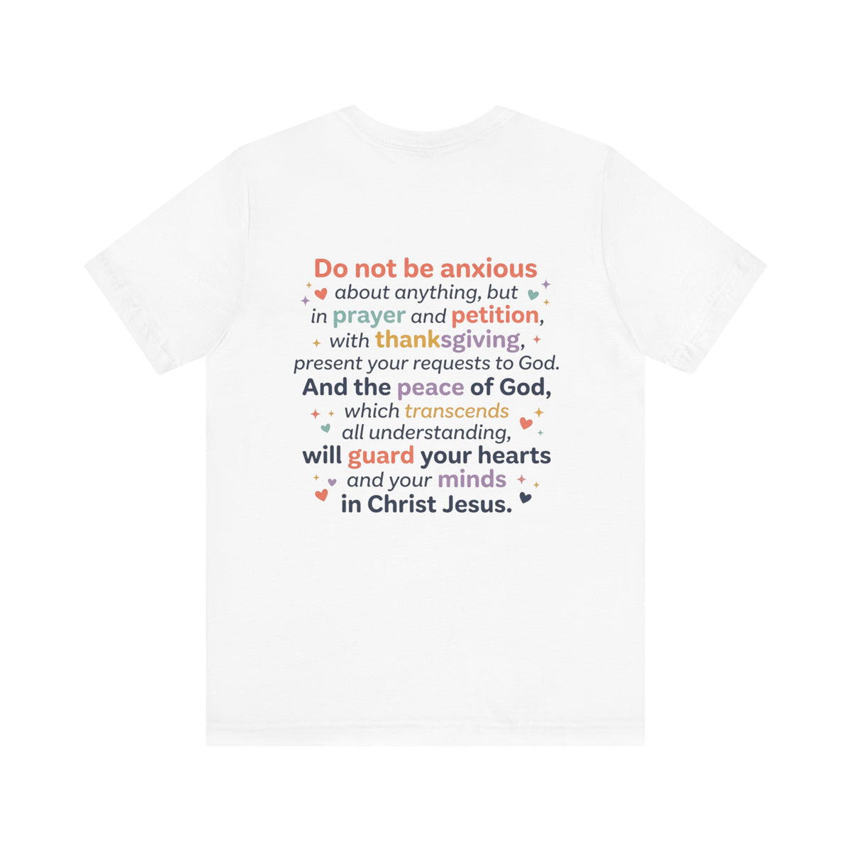 Philippians 4:6-7 Scripture T-Shirt | Bible Verse Tee, Prayer and Thanksgiving Design