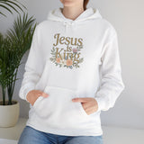 Jesus Is King Hoodie | Floral Script Christian Sweatshirt