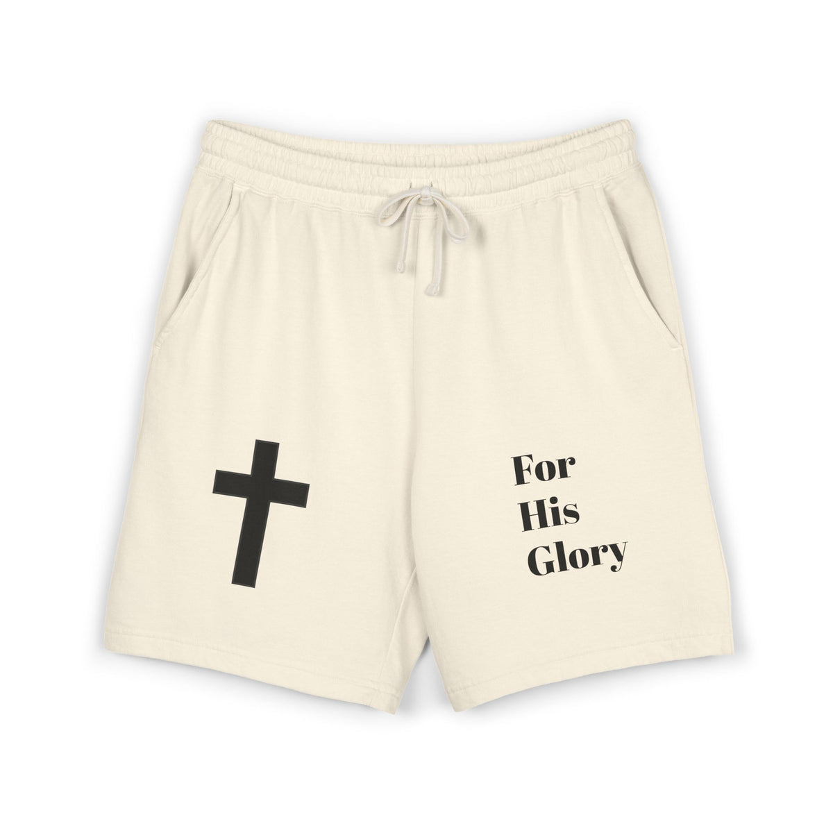 For His Glory Sweat Shorts | Cross Graphic Christian Shorts