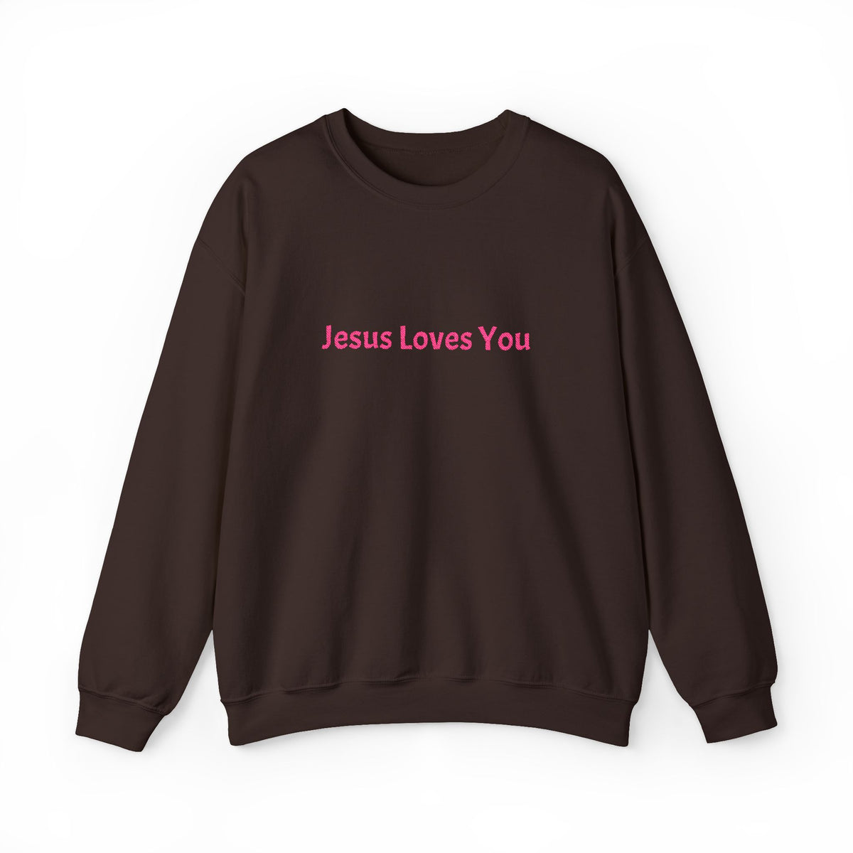 Jesus Loves You Embroidered Crewneck Sweatshirt | Religious Faith Tee, Christian Clothing