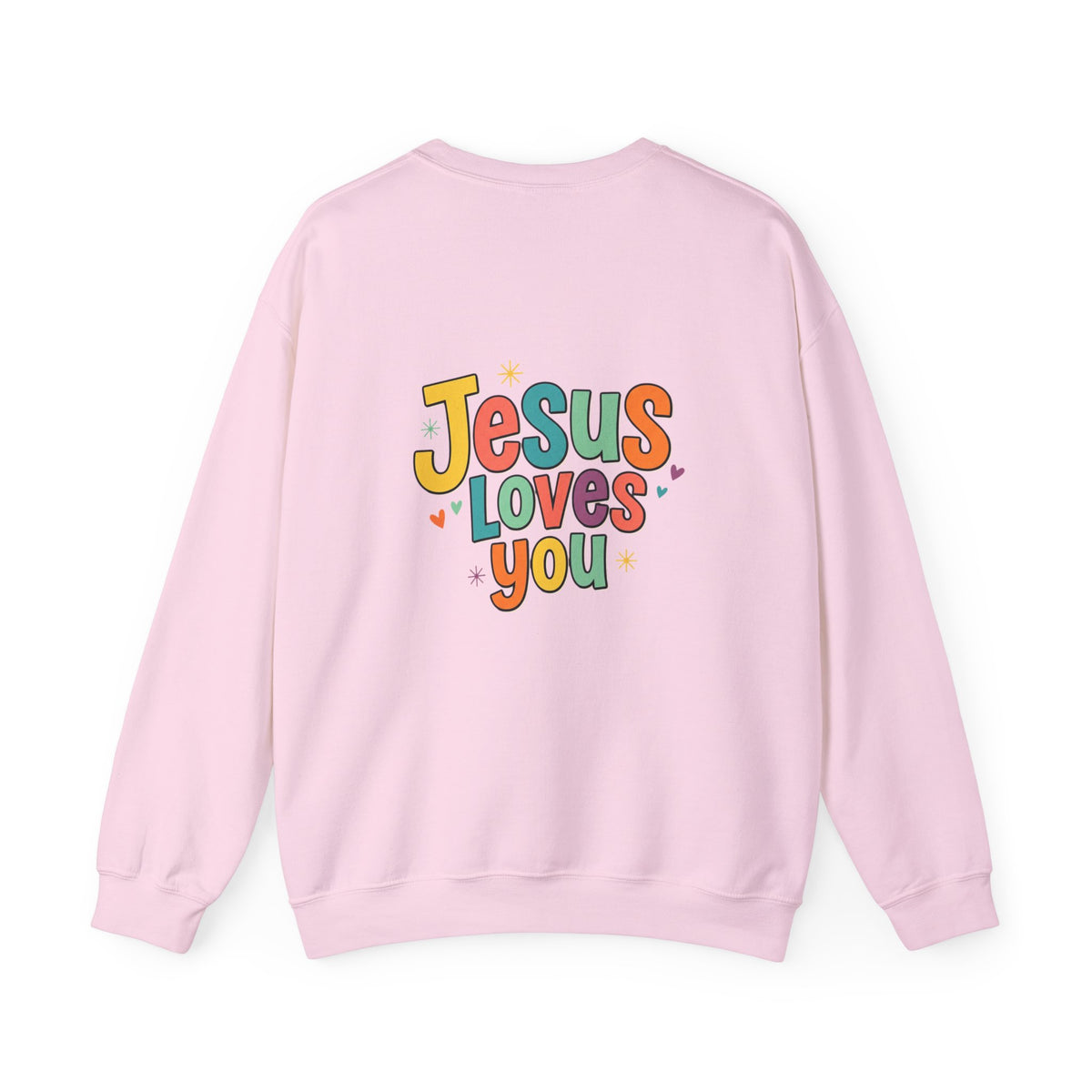 Jesus Loves You Crewneck Sweatshirt | Colorful Retro Faith Design