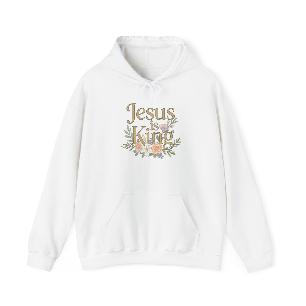 Jesus Is King Hoodie | Floral Script Christian Sweatshirt