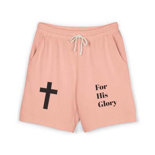 For His Glory Sweat Shorts | Cross Graphic Christian Shorts