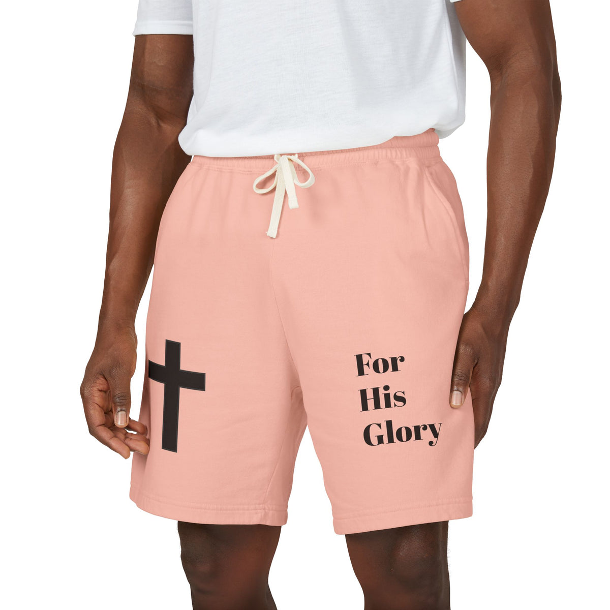 For His Glory Sweat Shorts | Cross Graphic Christian Shorts