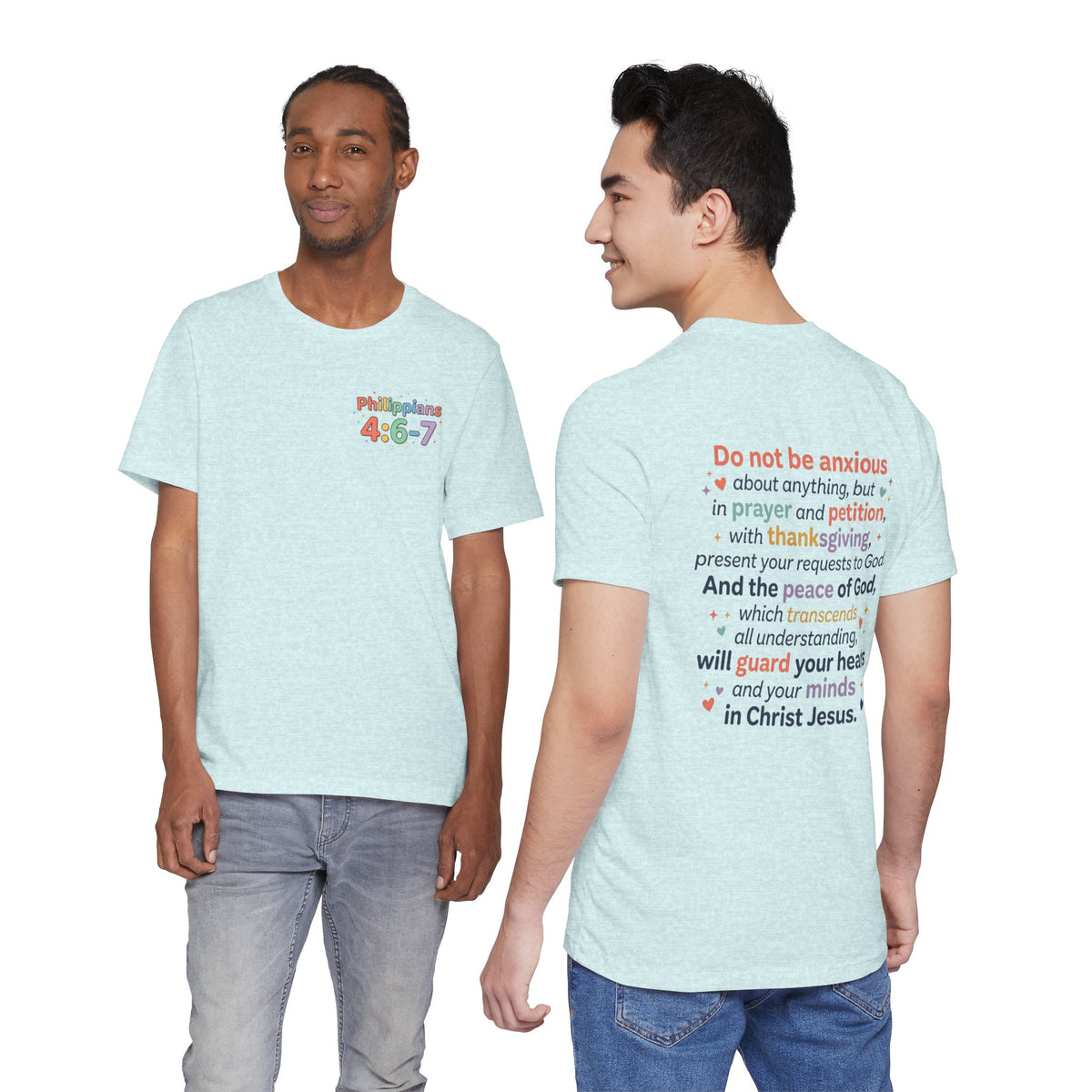 Philippians 4:6-7 Scripture T-Shirt | Bible Verse Tee, Prayer and Thanksgiving Design
