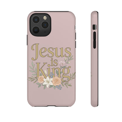 Jesus is King phone case | Christian floral iPhone case