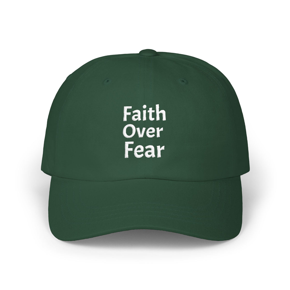 Faith Over Fear dad cap | Inspirational embroidered baseball hat