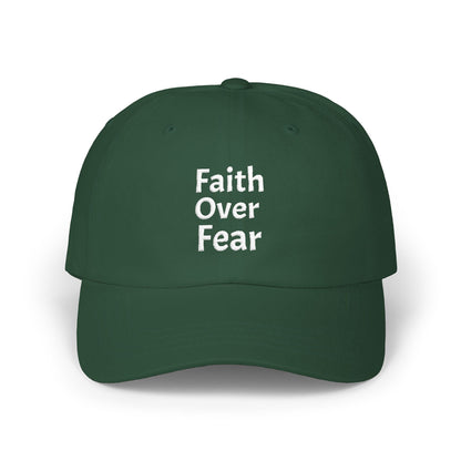 Faith Over Fear dad cap | Inspirational embroidered baseball hat