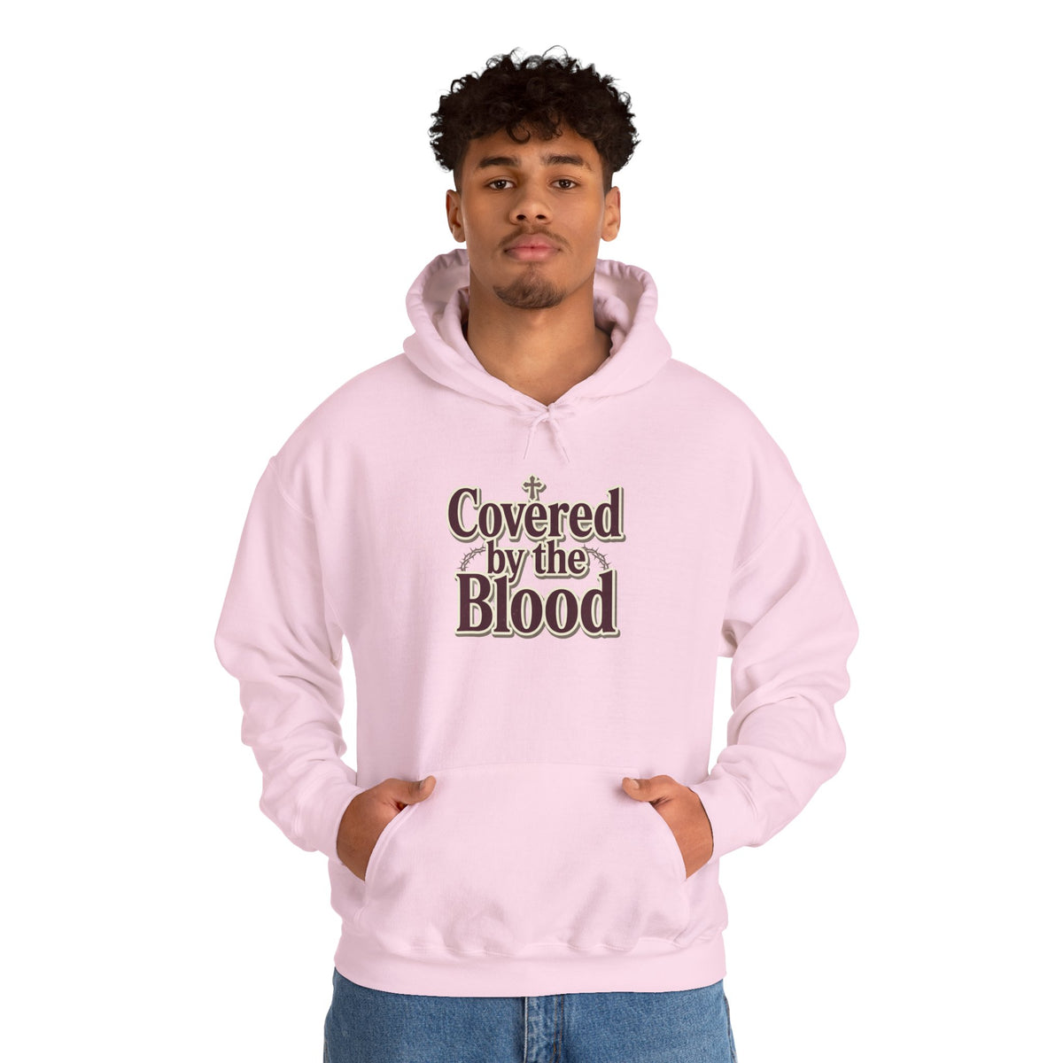 Covered by the Blood Hoodie — Christian Faith Graphic Sweatshirt
