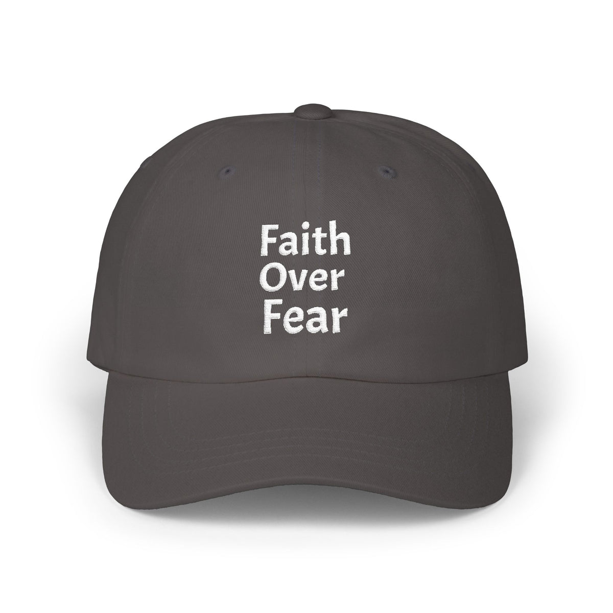 Faith Over Fear dad cap | Inspirational embroidered baseball hat