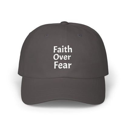 Faith Over Fear dad cap | Inspirational embroidered baseball hat