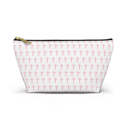 Accessory Pouch w T-bottom, Christian , Coquette, Travel, Makeup, Bible, Journal