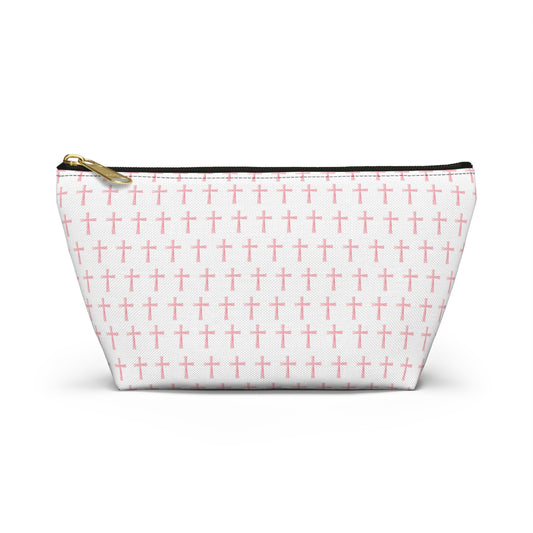 Accessory Pouch w T-bottom, Christian , Coquette, Travel, Makeup, Bible, Journal
