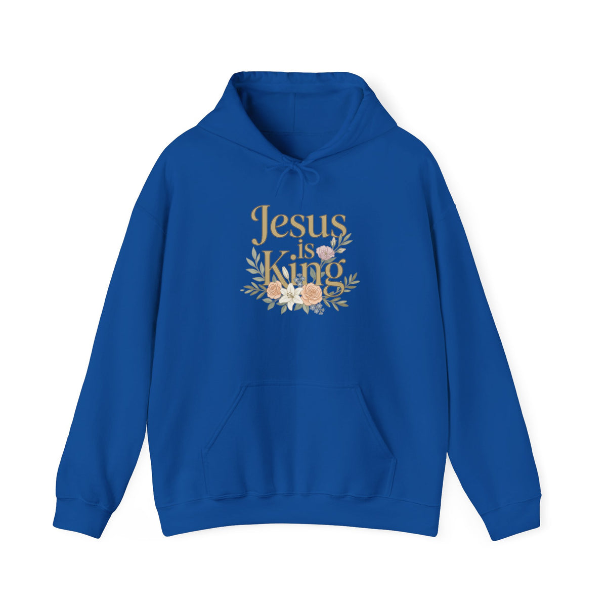 Jesus Is King Hoodie | Floral Script Christian Sweatshirt