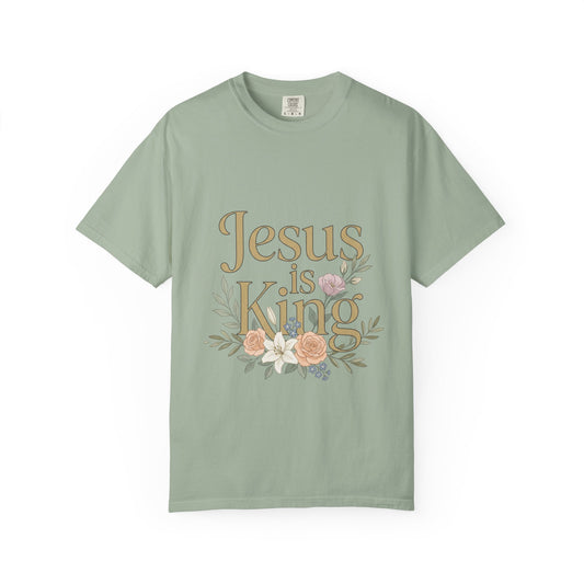 Jesus is King T-shirt | Floral Cross Christian Tee