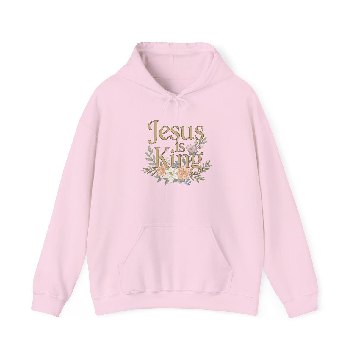Jesus Is King Hoodie | Floral Script Christian Sweatshirt