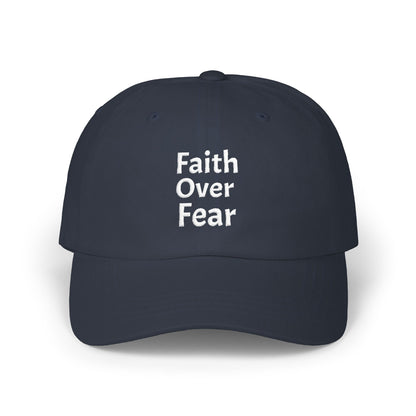 Faith Over Fear dad cap | Inspirational embroidered baseball hat