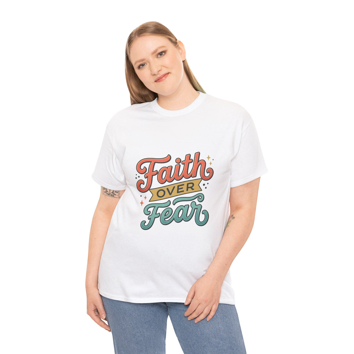 Faith Over Fear T-Shirt | Inspirational Christian Typography