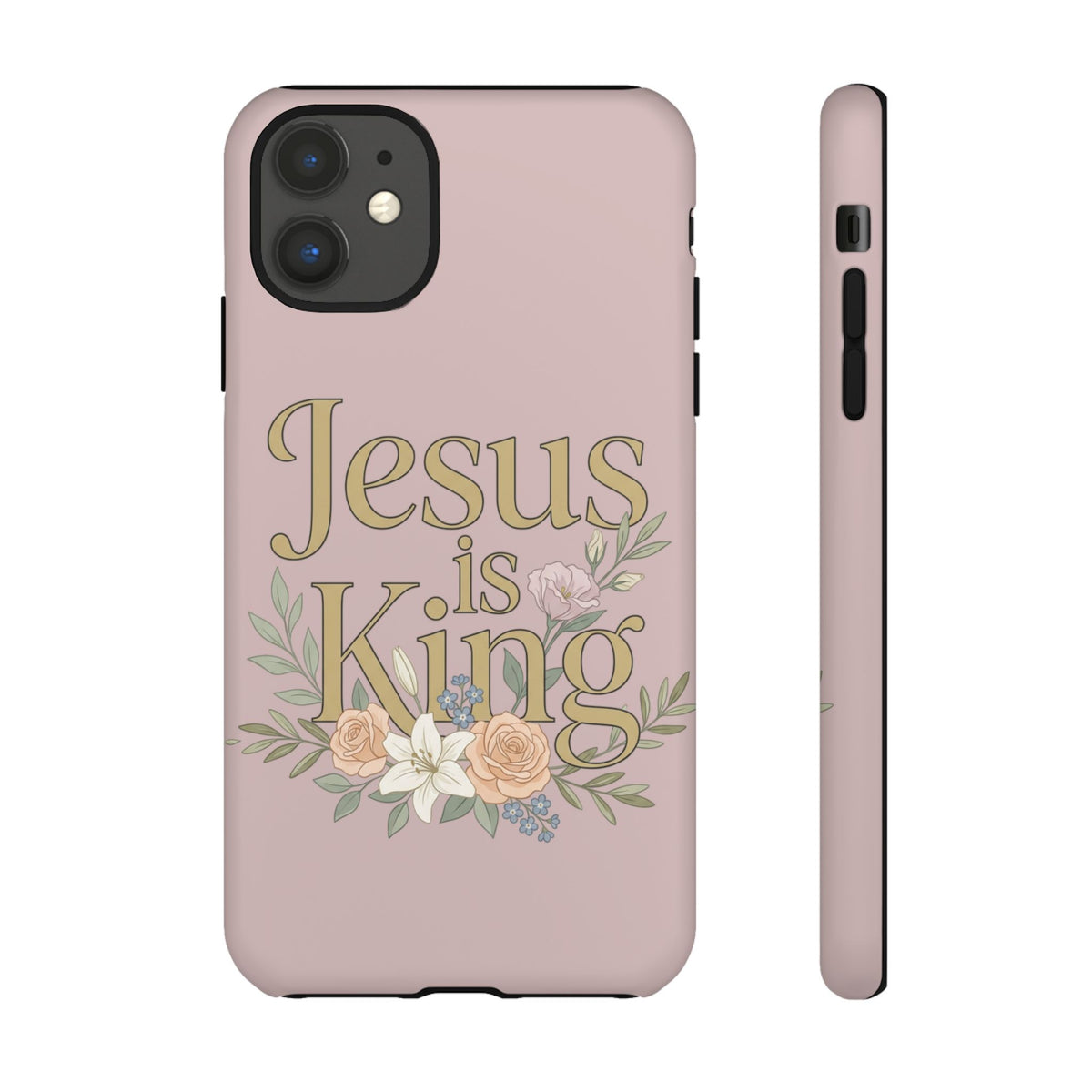 Jesus is King phone case | Christian floral iPhone case