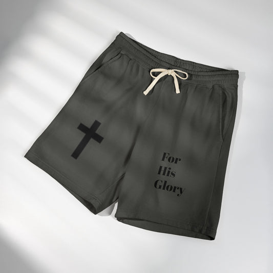 For His Glory Sweat Shorts | Cross Graphic Christian Shorts