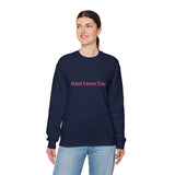 Jesus Loves You Embroidered Crewneck Sweatshirt | Religious Faith Tee, Christian Clothing