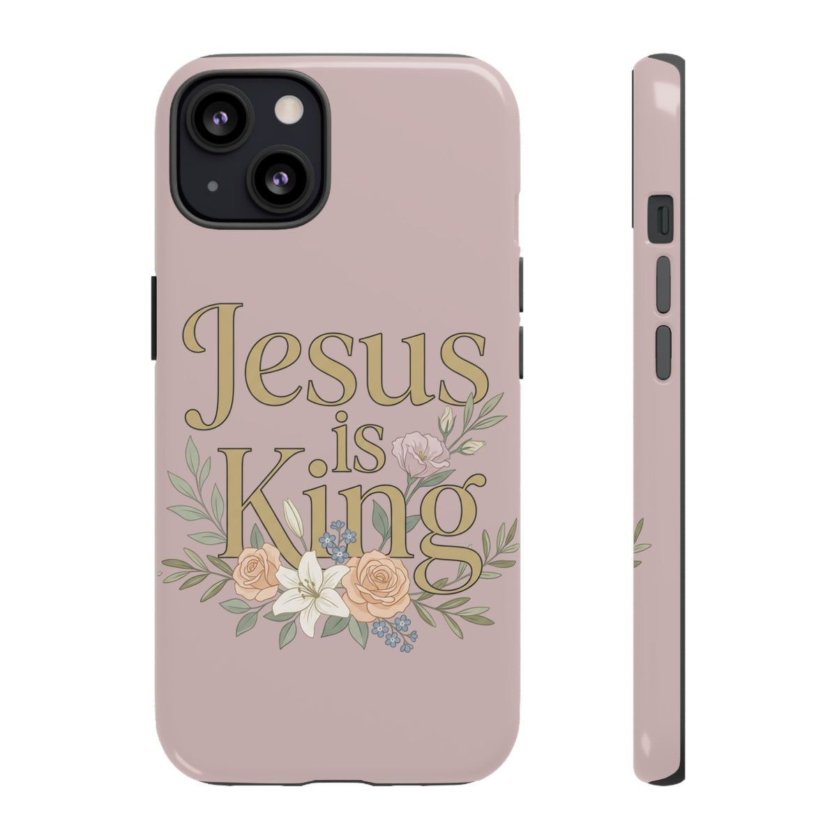 Jesus is King phone case | Christian floral iPhone case