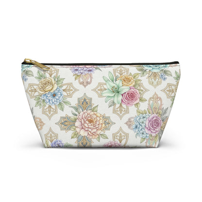 Floral Medallion Accessory Pouch — T‑Bottom Cosmetic Bag, Christian
