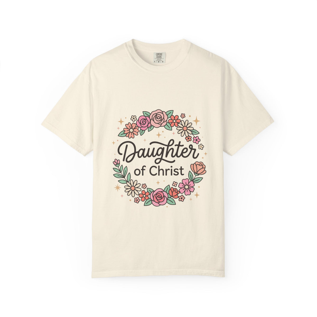 Daughter of Christ floral wreath T-shirt | Christian faith tee