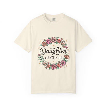 Daughter of Christ floral wreath T-shirt | Christian faith tee