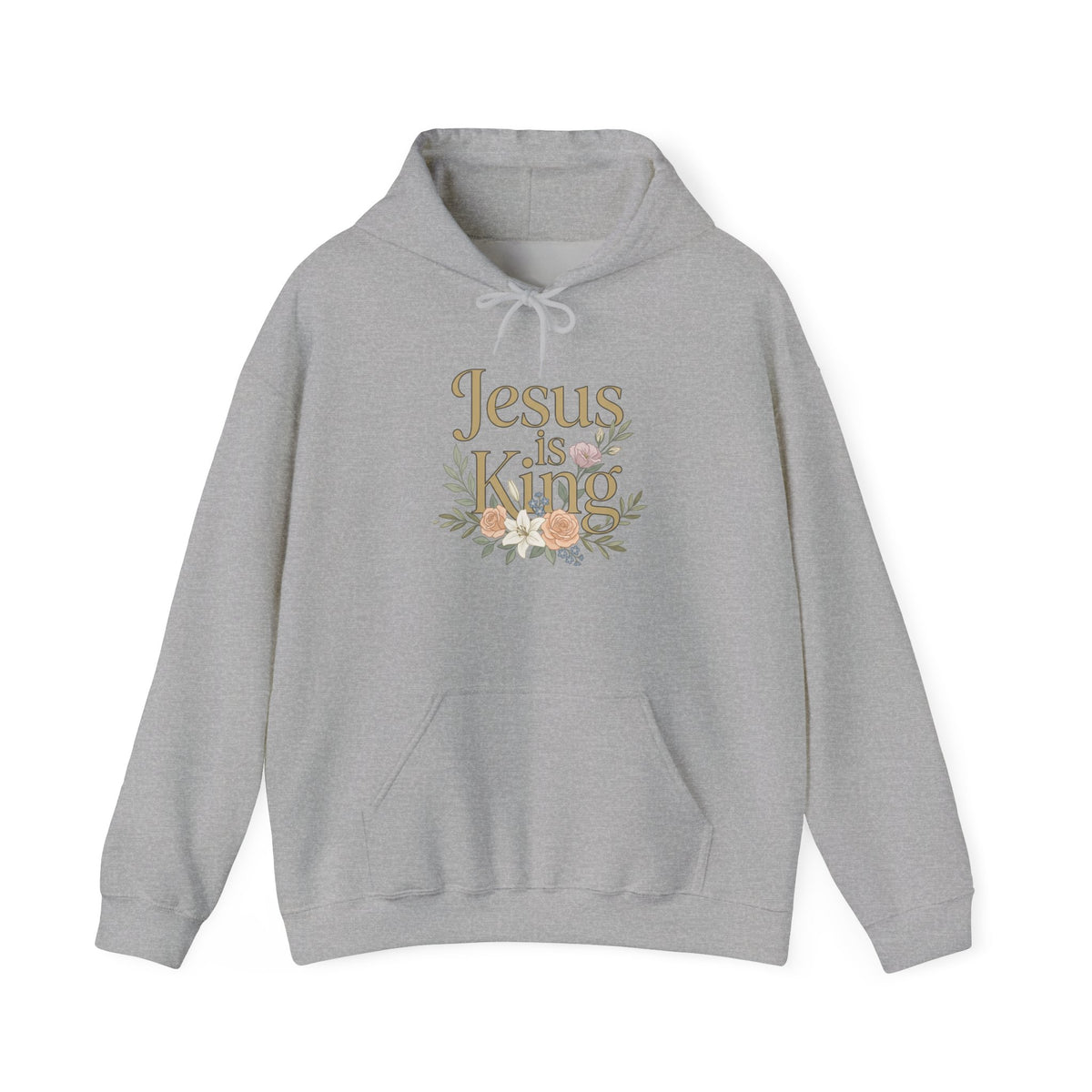 Jesus Is King Hoodie | Floral Script Christian Sweatshirt