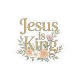 Floral "Jesus is King" Kiss-Cut Stickers
