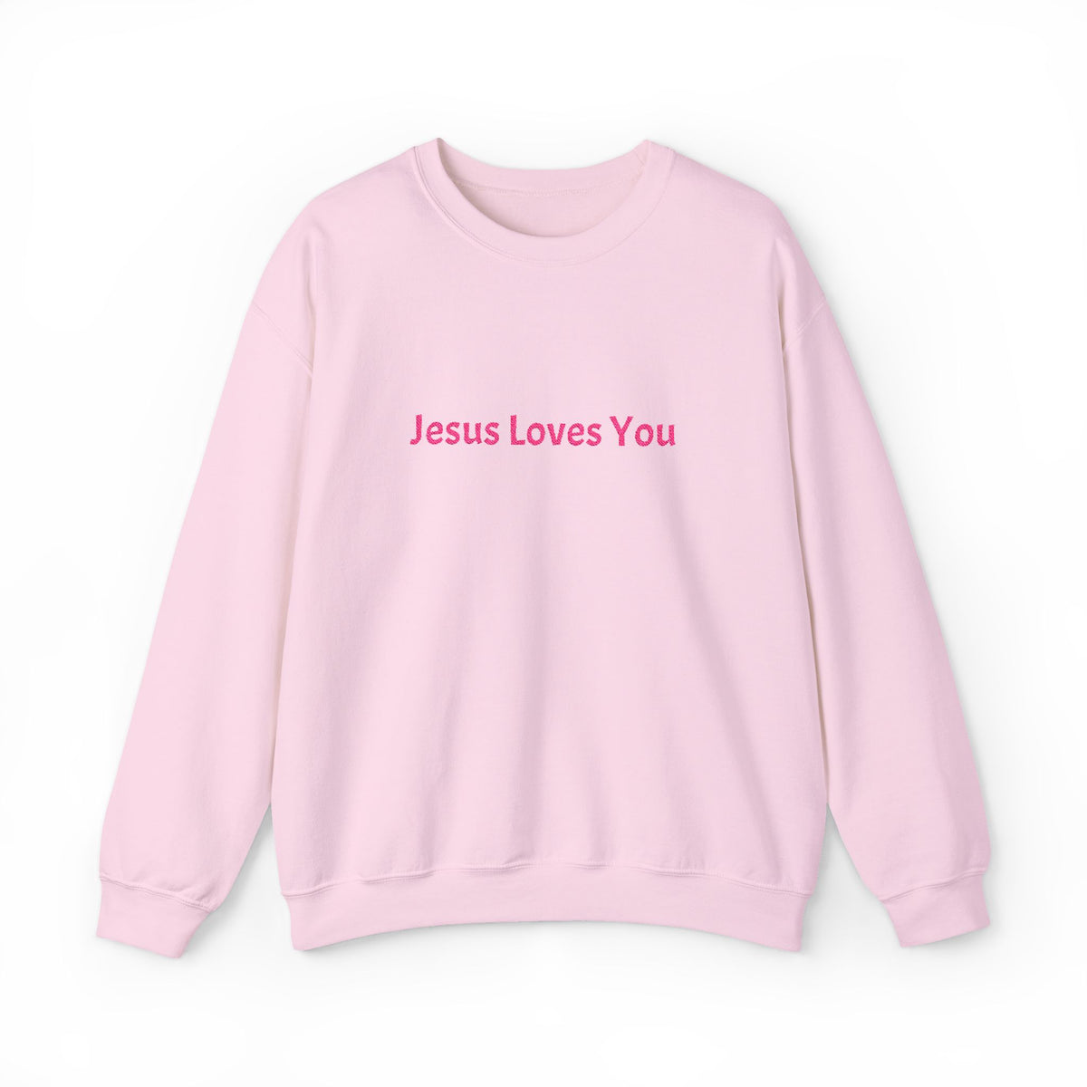 Jesus Loves You Embroidered Crewneck Sweatshirt | Religious Faith Tee, Christian Clothing