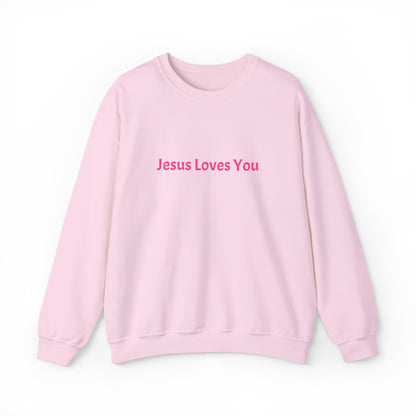 Jesus Loves You Embroidered Crewneck Sweatshirt | Religious Faith Tee, Christian Clothing