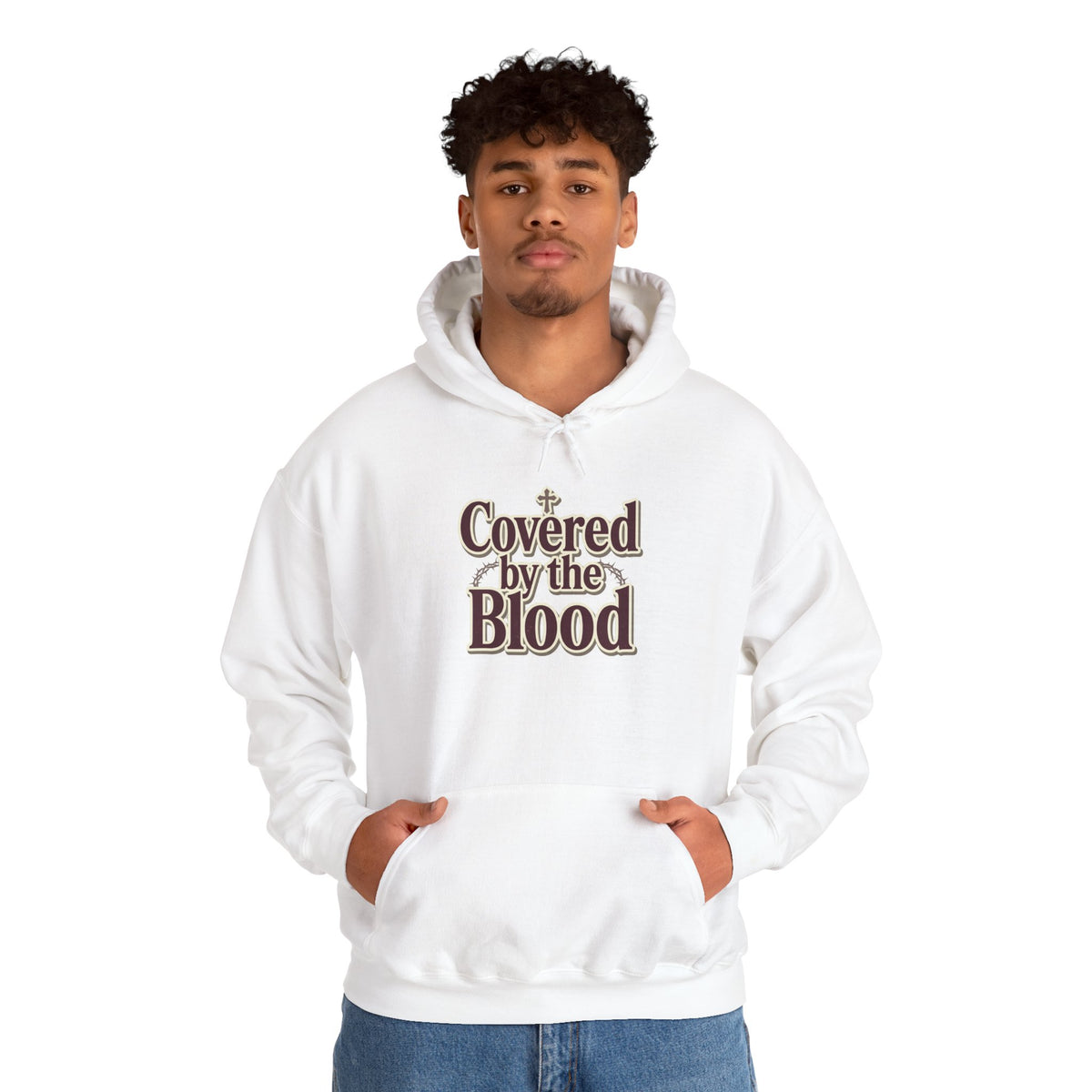 Covered by the Blood Hoodie — Christian Faith Graphic Sweatshirt