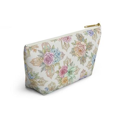 Floral Medallion Accessory Pouch — T‑Bottom Cosmetic Bag, Christian