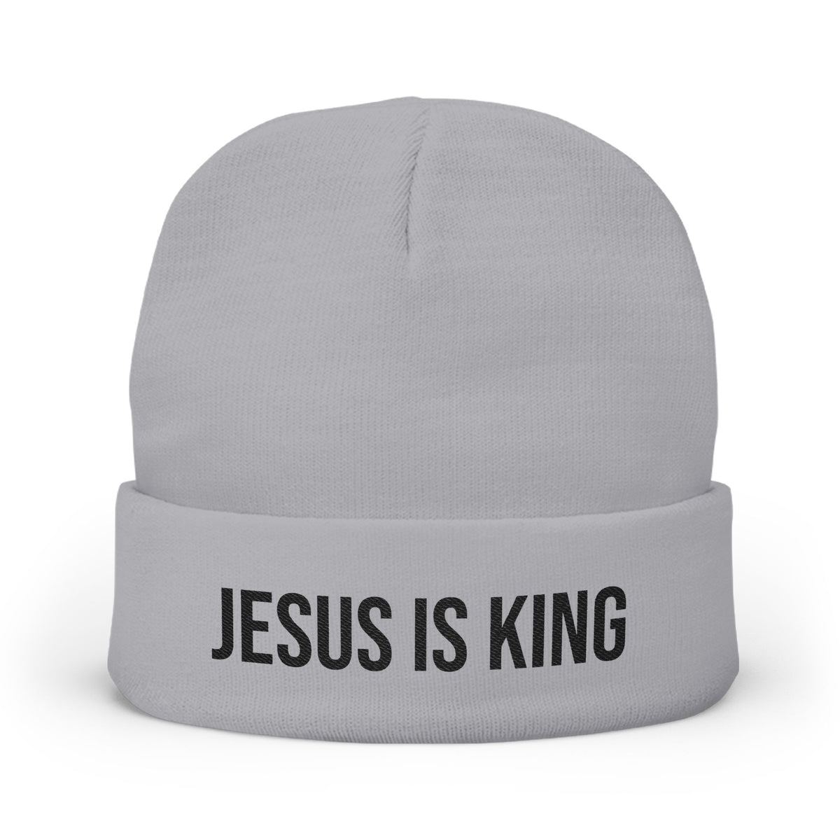 Jesus Is King Knit Beanie — Embroidered Christian Winter Hat