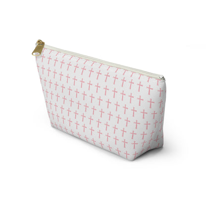 Accessory Pouch w T-bottom, Christian , Coquette, Travel, Makeup, Bible, Journal