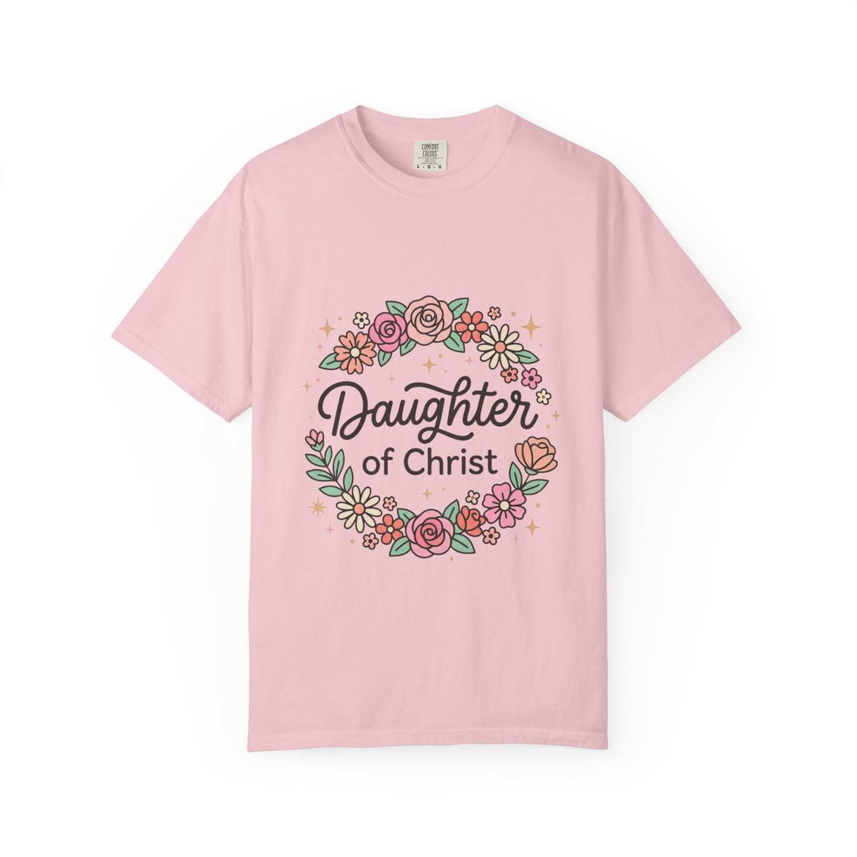 Daughter of Christ floral wreath T-shirt | Christian faith tee