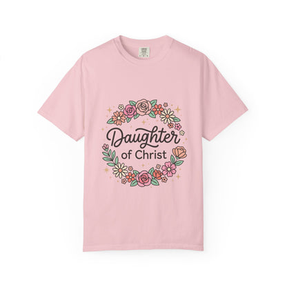 Daughter of Christ floral wreath T-shirt | Christian faith tee