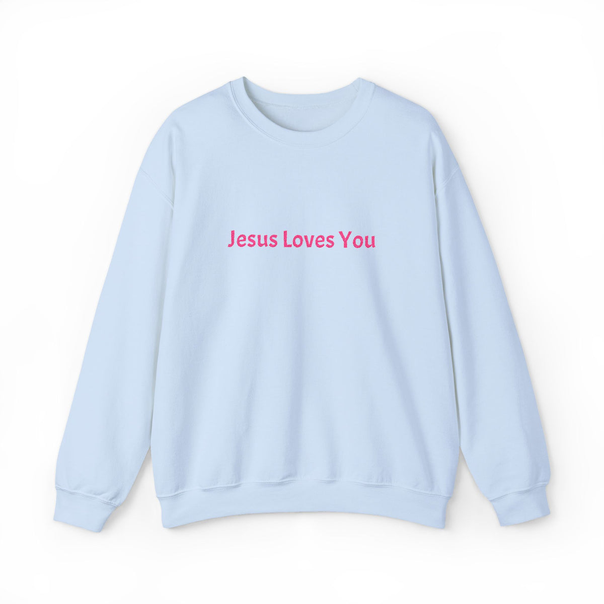 Jesus Loves You Embroidered Crewneck Sweatshirt | Religious Faith Tee, Christian Clothing
