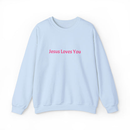 Jesus Loves You Embroidered Crewneck Sweatshirt | Religious Faith Tee, Christian Clothing