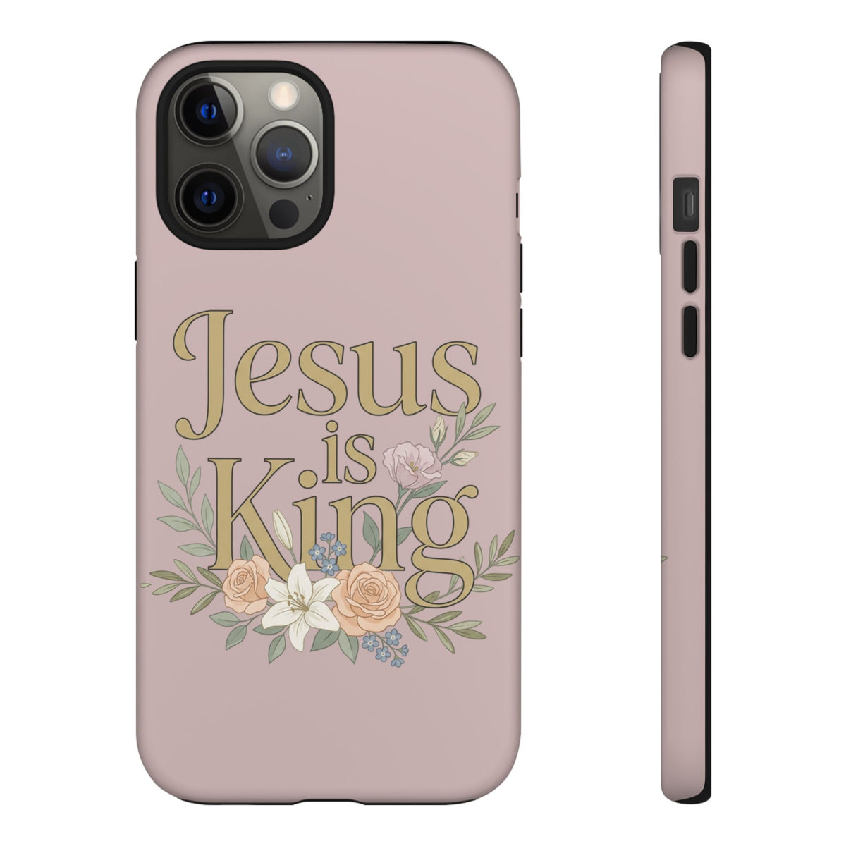 Jesus is King phone case | Christian floral iPhone case