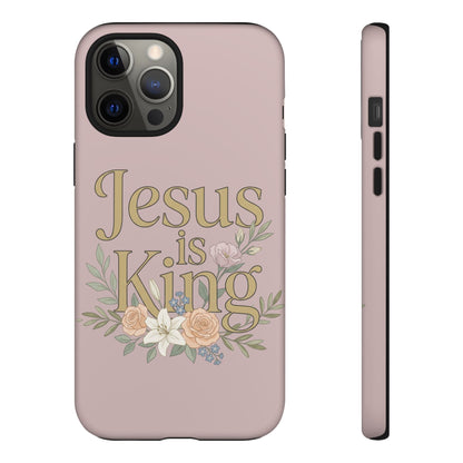 Jesus is King phone case | Christian floral iPhone case