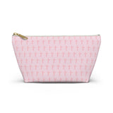 Pink Cross Pattern, Accessory Pouch, T-Bottom Zipper, Cosmetic Bag, Christian Gift