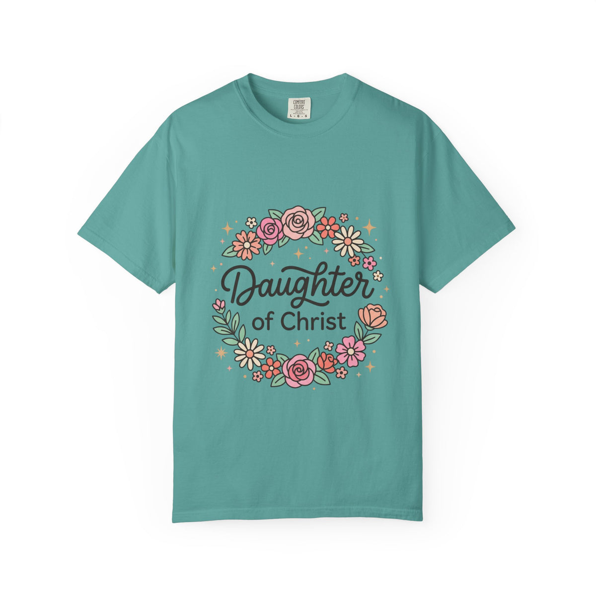 Daughter of Christ floral wreath T-shirt | Christian faith tee