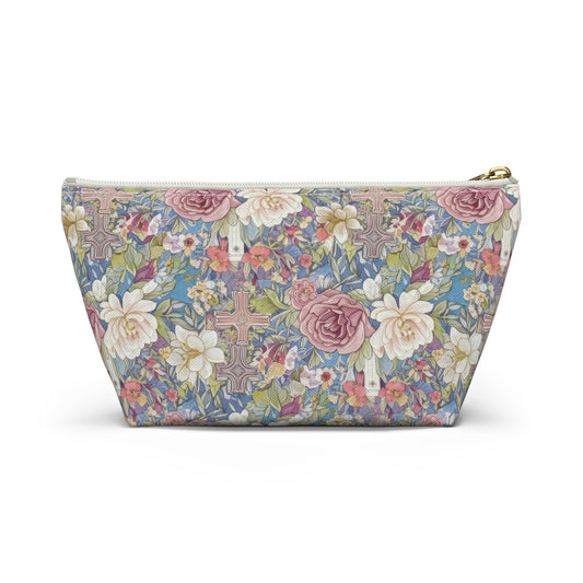 Accessory Pouch w T-bottom, Vintage, Floral, Christain